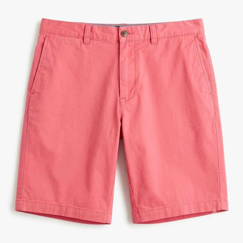 J Crew 10.5" Stretch Chino Shorts Pink Dusty Berry Cotton Casual G1890 Mens 35